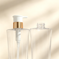 Vente en gros de flacons pompe en plastique givré de 400 ml pour gel douche, lotion cosmétique, shampoing, avec pompe dorée, modèle 76
