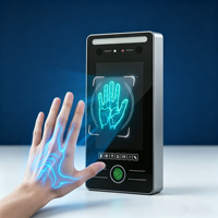Terminal de contrôle d'accès multi-mode par empreinte digitale (veine palmaire), RFID et mot de passe, avec gestion du temps de présence pour bureaux et appartements