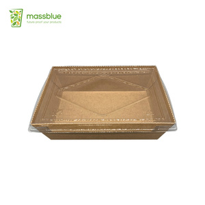 Respetuoso del medio ambiente desechables de papel Kraft personalizada impresa <span class=keywords><strong>Sushi</strong></span> caja de comida rápida con tapa - Product Image 1