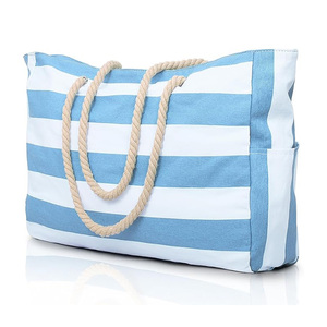 定制女孩涤纶防水菠萝巴哈马女设计师沙滩包棉绳拉链口袋沙滩手包 - Product Image 2