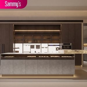 Sammy Fabrikası Modern Modüler Mutfak Dolapları Laminat ve Cam Kapılı Çevre Dostu Beyaz Kaplama - İndirimli - Product Image 1