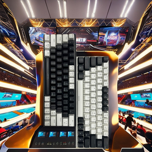Yeaibo OEM RGB <span class=keywords><strong>Backlit</strong></span> ánh sáng màu máy tính tự làm giao dịch cơ khí chơi game Bàn phím chuyển đổi màu xanh có dây loại C hot swappable PC - Product Image 2