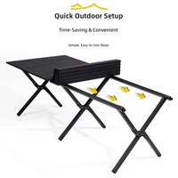 Table pliante d'extérieur en acier au carbone légère pour camping, pique-nique, ensemble complet avec chaises antidérapantes mates