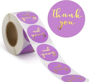 <b>Waterproof</b> Luxury Packaging Adhesive Roll <b>Labels</b> Thank You Stickers Reusable Eco-Friendly for Packed Products - Product Image 1