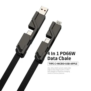 Cheap TPE High Flexibility Wire Core 4In1 Type C Fast Charger Data Cables For Iphone