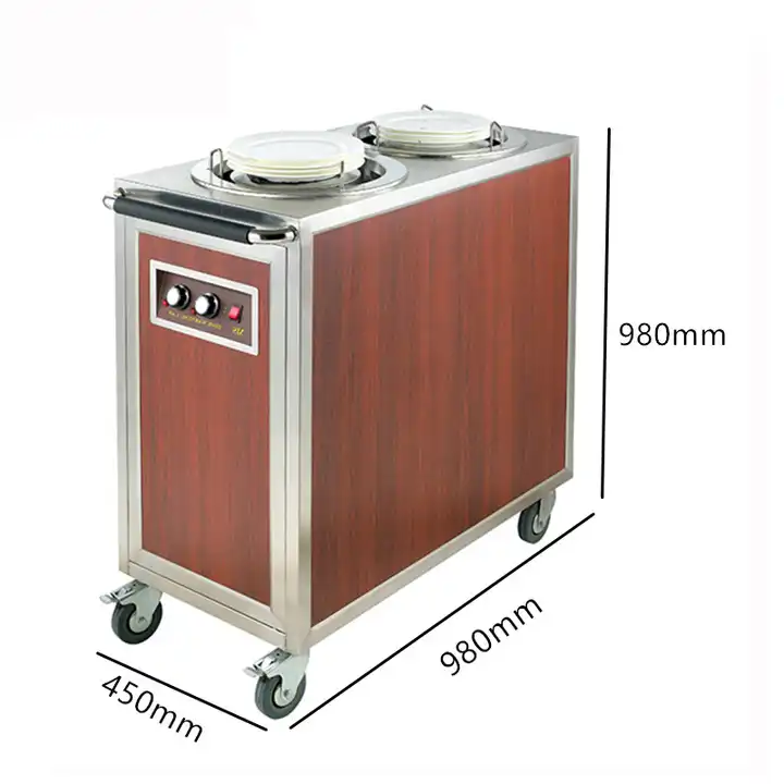 electric double holder plate warmer cart/dish