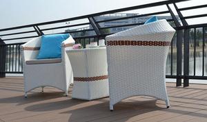 Thiết kế hiện đại không thấm nước nhôm ngoài trời mây nội thất sân vườn 2 + 1 Ghế giải trí đặt bàn nhỏ và ghế wicker - Product Image 2