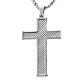 Men's Stainless Steel <b>Cross</b> Pendant Necklace Geometric Design For Fashion Jewelry 12078 - Product Image 5