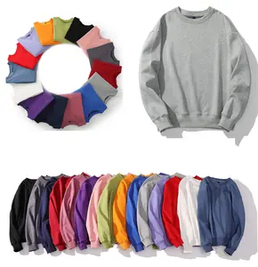 Hochwertige OEM Pullover Plain Dyed Plüsch Blank Jogger Weiß Rundhals ausschnitt Baumwolle Custom Hoodie Rundhals ausschnitt Sweatshirt Für den Großhandel