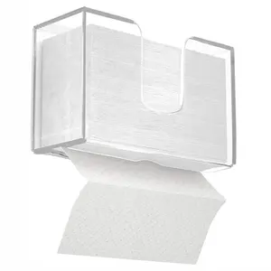 Wall Mounted Tissue Dispenser Box Acrylic Paper Towel Holder For Bathroom Toilet Kitchen Office