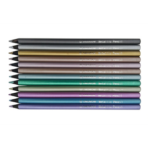 Metallic <b>Colour</b> <b>Pencil</b> Color <b>Pencil</b> Metallic Paint Wooden with OEM logo 24/36/48/72 School Office - Product Image 4