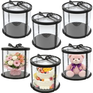 Boîtes cadeaux rondes blanches de haute qualité pour gâteaux, boîtes d'emballage transparentes pour gâteaux de mariage, couvercle transparent - Product Image 1
