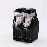 Machine à glace pilée noire à 2 réservoirs pour grossistes et distributeurs d'équipements de boissons, fabricant de granita pour boissons congelées commerciales