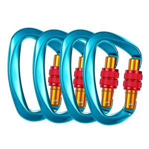 Vente en gros de mousquetons en aluminium à verrouillage en forme de D pour l'escalade en plein air, capacité de 25 kN, mousqueton <span class=keywords><strong>pivotant</strong></span> - Product Image 2