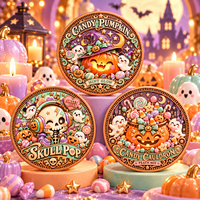 Pièce de monnaie en cuivre pur 999 de 1 oz, artisanat métallique, motif chauve-souris de dessin animé personnalisé, boîte cadeau d'Halloween, impression UV en relief 3D, souvenir de collection