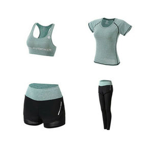Ensemble de hauts et de pantalons de yoga pour femmes, respirant, écologique, leggings de compression pour la gym et la course à pied, en spandex/nylon - Product Image 1