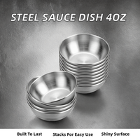 Mini-plats et assiettes empilables de 3,2 pouces en acier inoxydable poli de 4 oz, motif végétal, style coréen, pour sauces et assaisonnements, parfaits pour les fêtes
