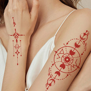 <span class=keywords><strong>Pochoir</strong></span> autocollant personnalisé pour tatouage au henné main et pied, imperméable, réutilisable, pour <span class=keywords><strong>peinture</strong></span> corporelle, modèle Mehndi - Product Image 4