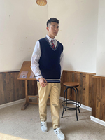 Nouvelle école chandail personnalisé de haute qualité pour l'école gilet tricoté sans manches uniforme pull en tricot