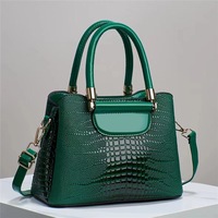 Sac à main en PU effet crocodile haut de gamme, style occidental, sac à bandoulière décontracté, style européen-américain, sac simple pour femmes