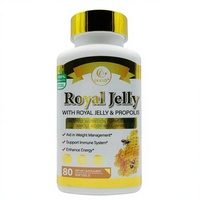 DUOZI Gelée royale avec propolis en gélules molles, 80 unités, complément alimentaire pour le soutien immunitaire, l'énergie et la gestion du poids