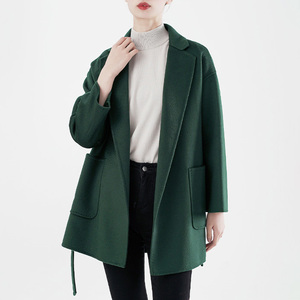 Automne hiver <span class=keywords><strong>mi</strong></span>-<span class=keywords><strong>long</strong></span> col queue 100% laine cachemire Double face femmes <span class=keywords><strong>manteau</strong></span> - Product Image 4