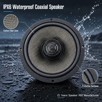 Haut-parleur coaxial 2 voies personnalisé de 6,5 pouces en fibre de carbone pour moto ou bateau, 4 ohms 100 W IPX6 OEM ODM, MOQ 500 pièces