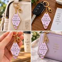 Porte-clés en métal avec logo personnalisé, style rétro vintage, étiquettes de clés de chambre d'hôtel et de motel, porte-clés en émail dur, directement de l'usine