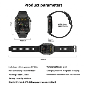 Reloj Inteligente MK66 con Pantalla Táctil de 1.85 Pulgadas, <span class=keywords><strong>GloryFit</strong></span>, Resistente al Agua IP68, Reloj Inteligente Resistente MK66 para Hombres, Deportes al Aire Libre - Product Image 5