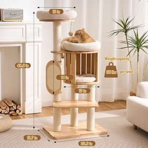 Factory Custom Modern Engineered Wood Waterproof Tree OEM ODM Logo Tall Multi-level Furniture Scratching Carton <b>Plush</b> - Product Image 4