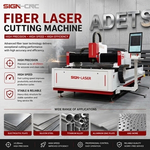 Máquina de Corte <span class=keywords><strong>Láser</strong></span> de Fibra CNC SIGN de 3000W con Enfriamiento por Agua para Chapa de Acero Inoxidable, 3 Ejes, Alta Precisión, Servo AC - Product Image 1