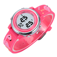 Jam Stopwatch Olahraga LCD OEM/ODM untuk Anak, Tahan Air 3BAR, PC, Lampu Luminous, Alarm, Kronograf, Layar Digital, Tali Plastik