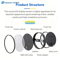 Letreros Digitales de Publicidad a Todo Color P2.5 de Doble Cara para Interiores y Exteriores, Pantallas LED Circulares para Hoteles