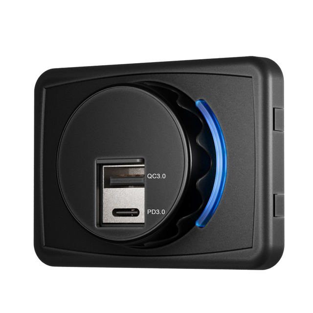 Install Dual Port Usb Port in Car 12 24V Flat Mount Qc 3.0 Usb Bus Charger Usb C Pd Charging Socket Panel for Rv Caravan Camper