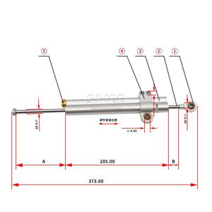 Ammortizzatore di sterzo in lega di alluminio per moto ammortizzatore allungato regolabile per accessori 400 Kawasaki Ninja - Product Image 6