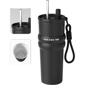 IStapromo Gifts MM Bouteille isotherme de voyage en acier inoxydable à double paroi de 710 ml avec corde pour filles - Product Image 3