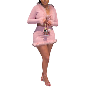 Autumn New Fashion Trend Ins Crop Dress Two Pieces Set for Women Fashion - Product Image 1