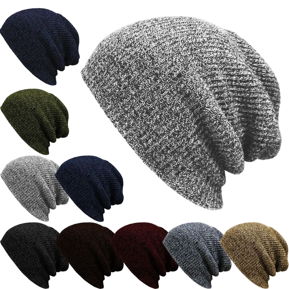 Langqin Knit Beanie Winter Hats for Men and Women Acrylic Warm Soft and Stretchy Daily Ribbed Toboggan Cap for Cold Weather