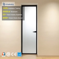 Portes Françaises Modernes Manuelles en Aluminium et PVC avec Double Vitrage pour Usage Extérieur - Application Supermarché