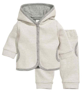 Ventes en gros de sweats à capuche pour bébés faits à la main, à pois simples, ensembles de vêtements chauds - Product Image 1