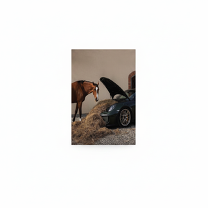 Elegant Funny Horse and Car Canvas Print for Rustic Decor,<b>WRAPPED</b> CANVAS - Product Image 2