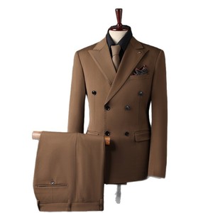 <span class=keywords><strong>Costume</strong></span> d'affaires <span class=keywords><strong>haut</strong></span> <span class=keywords><strong>de</strong></span> <span class=keywords><strong>gamme</strong></span> pour <span class=keywords><strong>homme</strong></span>, croisé, rayé, respirant, infroissable, en tissu peigné viscose/polyester, coupe droite, grande taille - Product Image 3