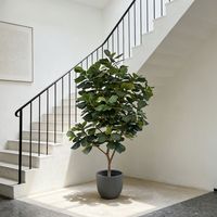 Ficus Lyrata artificiel de grande taille (295 cm) à l'aspect naturel, design personnalisé, pour la décoration d'hôtels, de bureaux et de restaurants