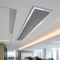 Grille de ventilation rectangulaire à double couche avec persiennes, pour montage au plafond, pour la circulation d'air en CVC, idéale pour bureaux, hôtels et centres commerciaux