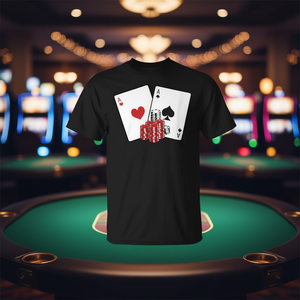 T-shirt Poker Player Aces Cards Chips pour adulte, vêtements décontractés unisexes - Product Image 3