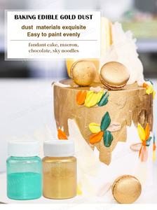 Décorations de gâteaux avec ingrédients purs, Pigment métallique, scintillant, poussière comestible, poudre dorée - Product Image 2