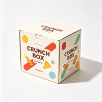 Boîte d'expédition en carton ondulé personnalisée avec illustration de nourriture amusante, légère, pour l'emballage de produits de collation