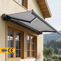 Auvent en aluminium de luxe à cassette intégrale |   Auvent de terrasse motorisé rétractable intelligent pour villa et maison moderne