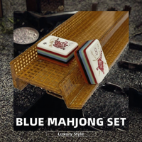 Supports de Mahjong en Acrylique avec Fermeture Magnétique, Texture Tressée en Rotin Ambré, Accessoires de Jeu Durables et Écologiques