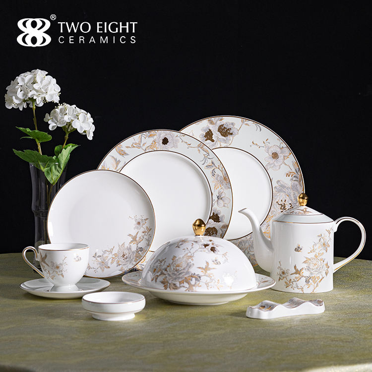 Botanical Elegance Magnolia Ceramic Dinnerware Botanical Elegance